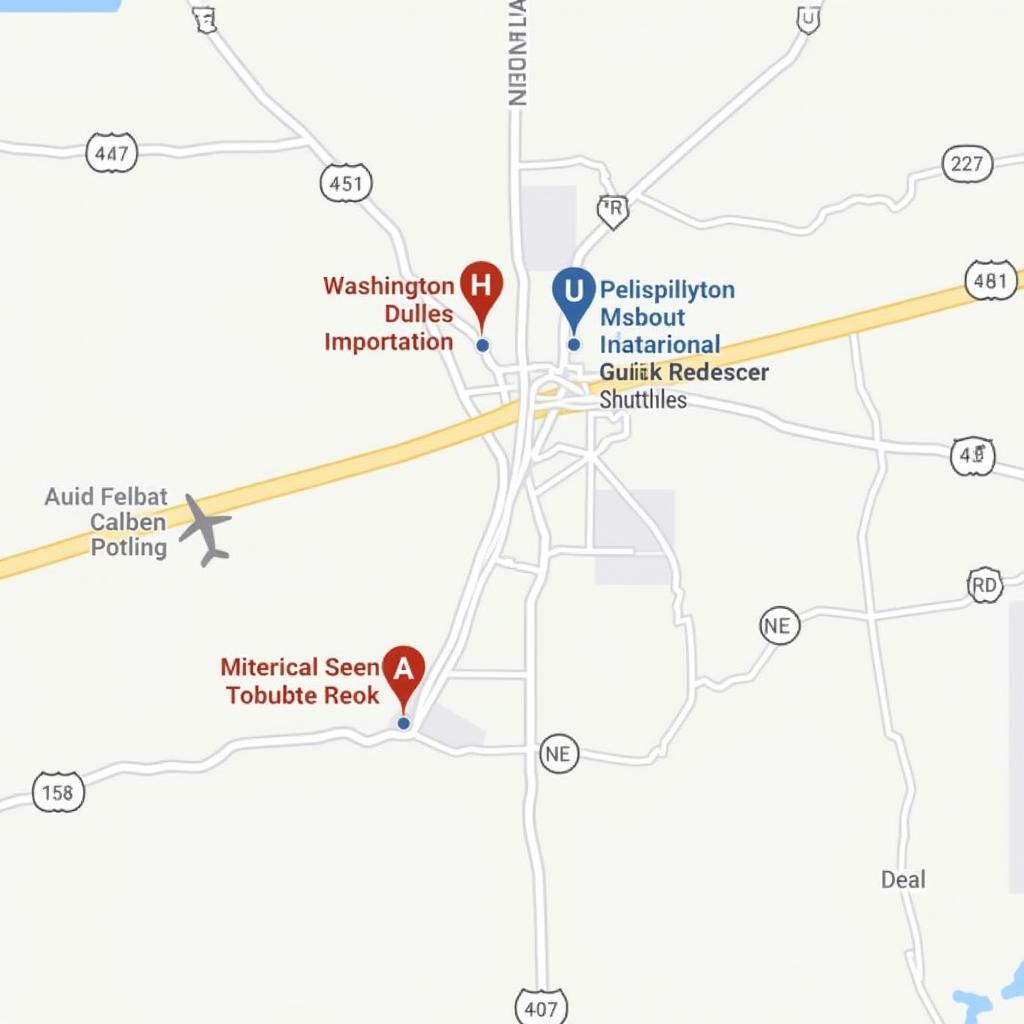 Map of Hotels Near Washington Dulles Airport