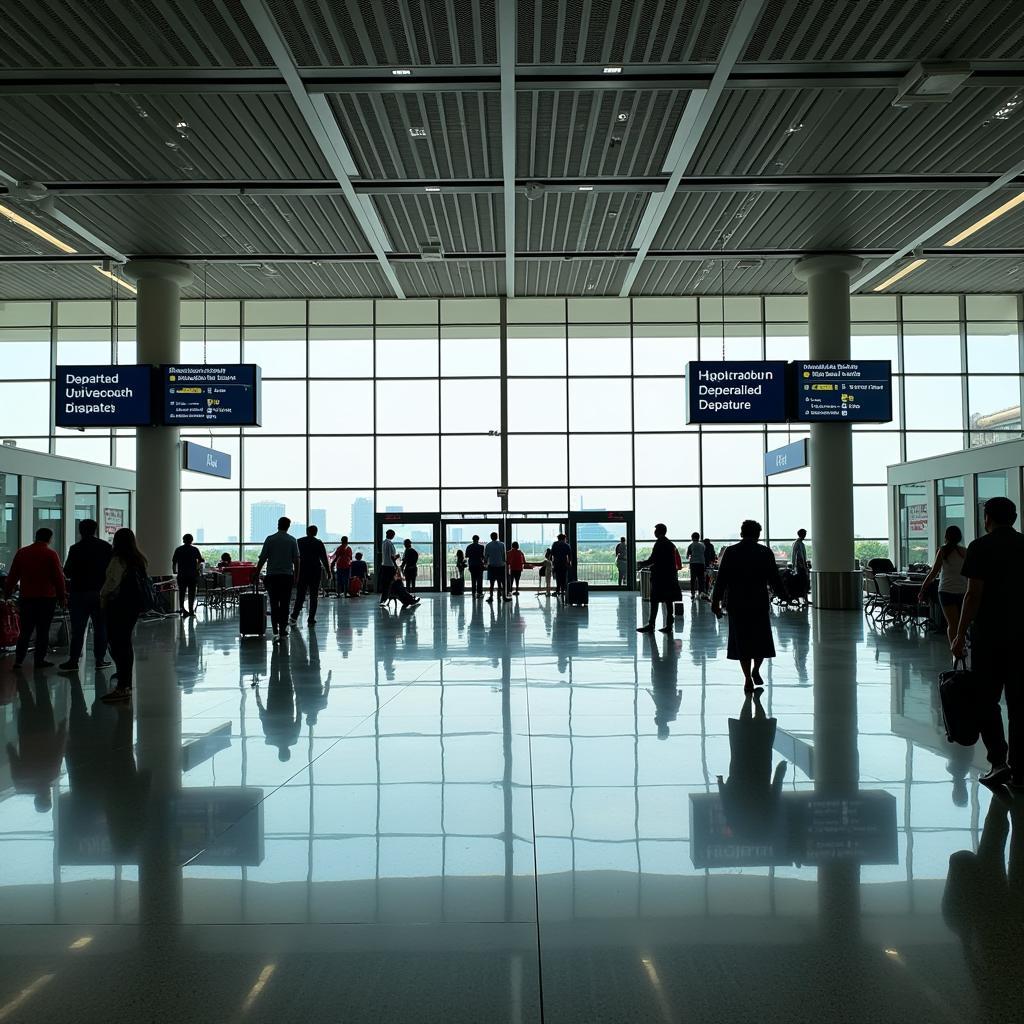 Hyderabad Airport arrival and departure area