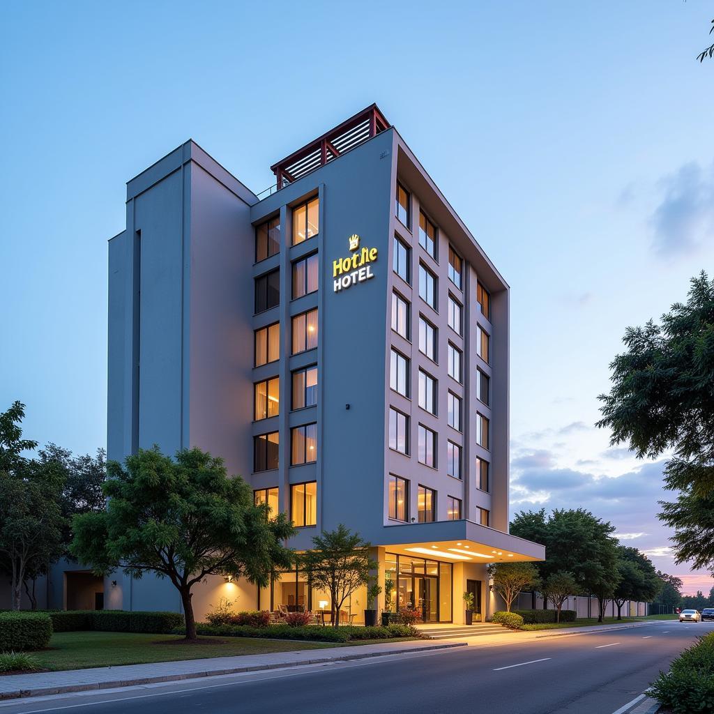 Exterior view of a hotel near Hyderabad Airport