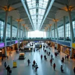 Interior view of the Hyderabad Airport terminal