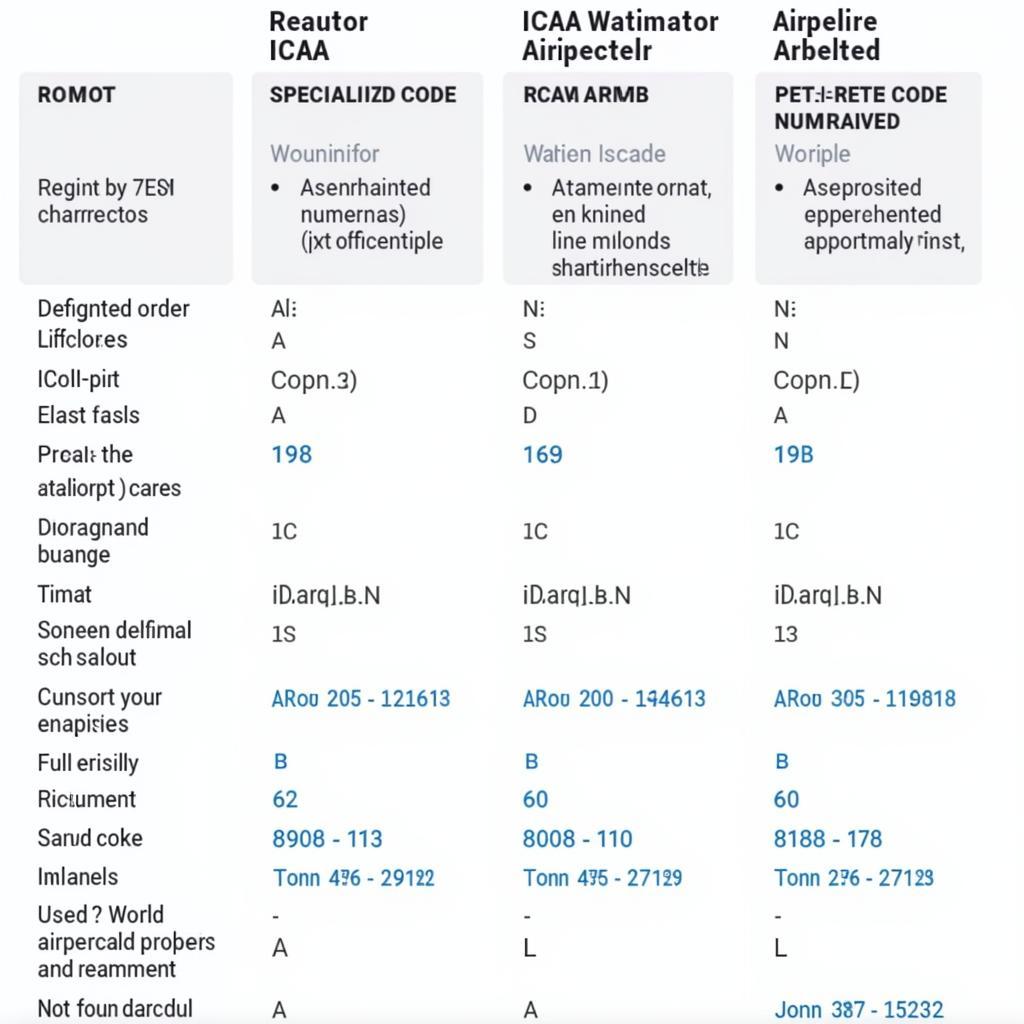 Comparison of IATA, ICAO, and Numerical Airport Codes