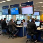 Car rental desks at Iceland International Airport