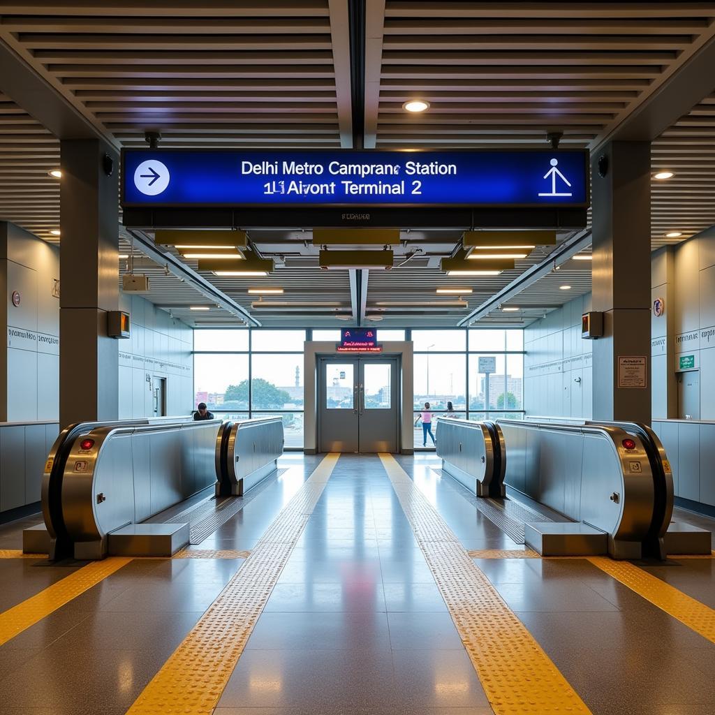 IGI Airport Terminal 2 Metro Station Entrance