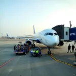 Indigo Airplane at Delhi Airport Terminal