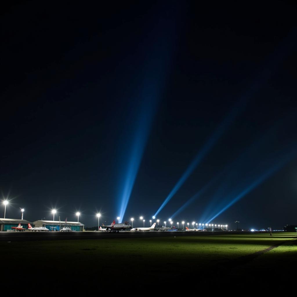 Indore Airport Runway at Night