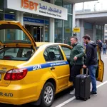 Taxi waiting outside ISBT for airport transfer