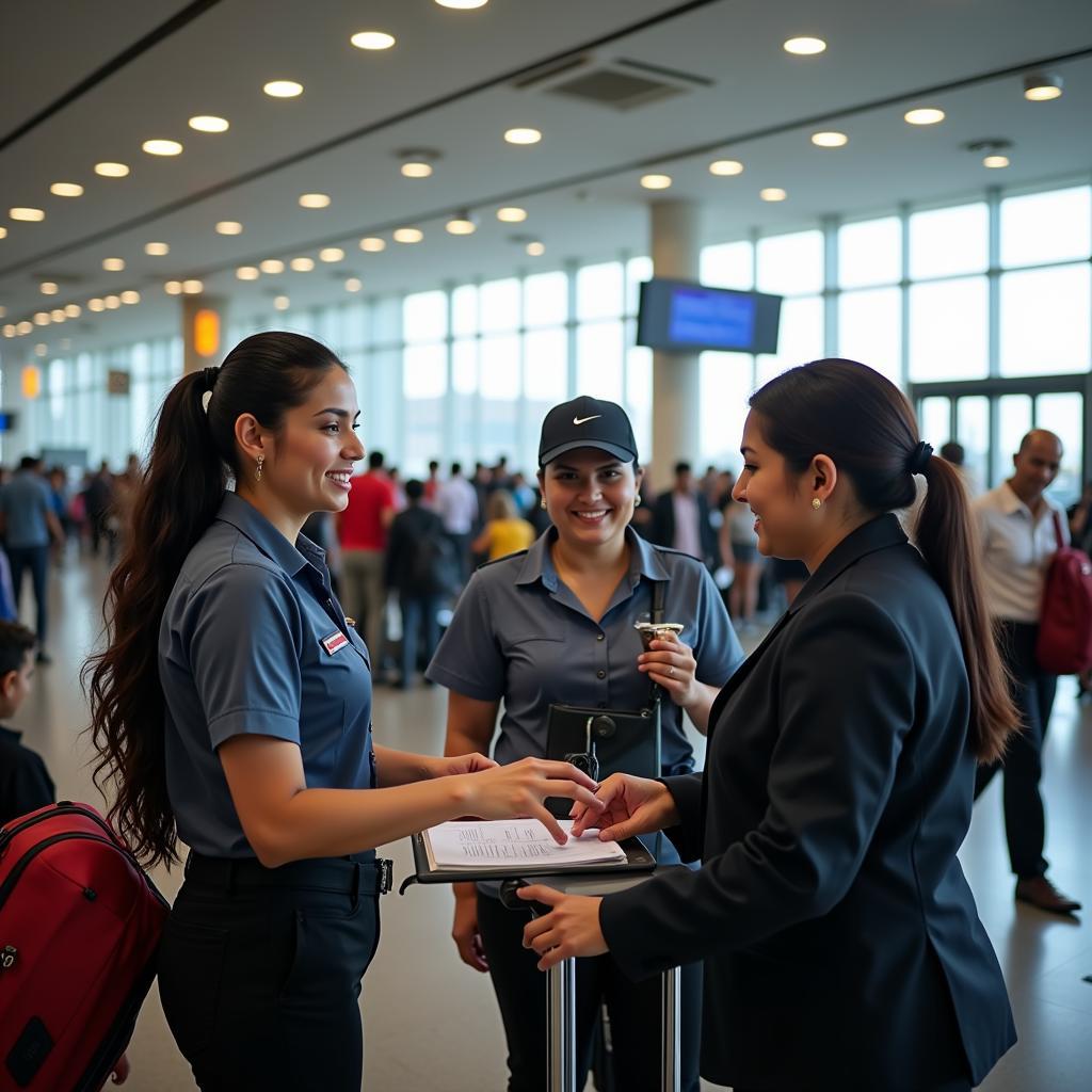 Jaipur Airport Ground Staff Assisting Passengers