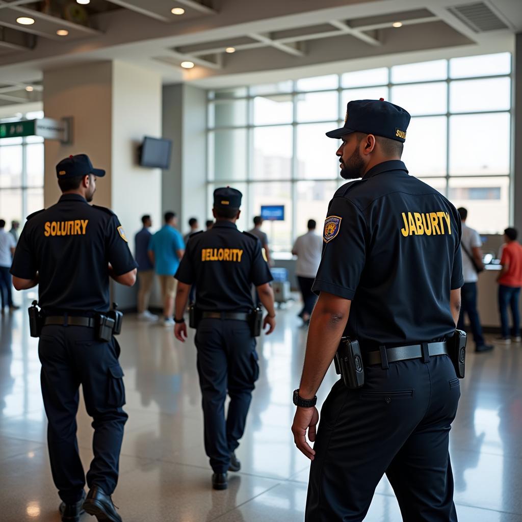 Security Personnel Patrolling Jaipur Airport