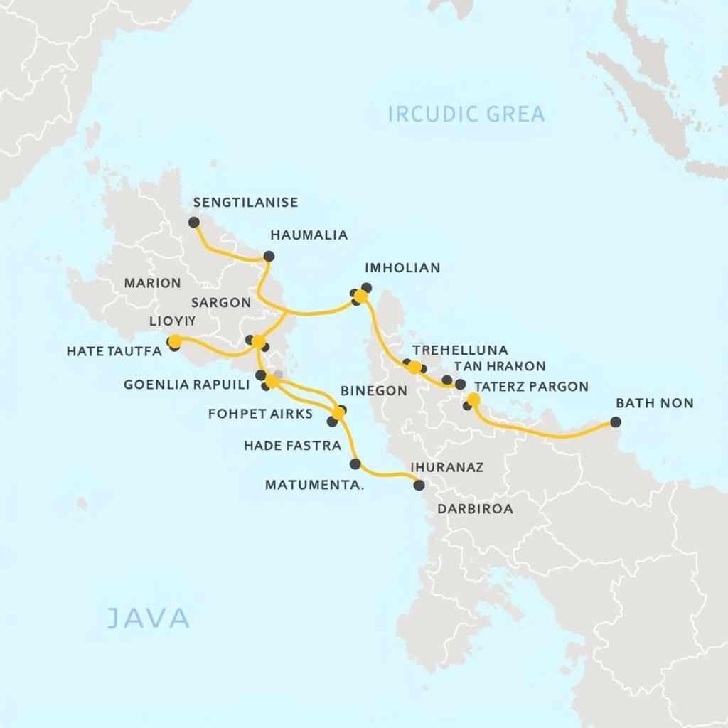 Map of Major Airports in Java