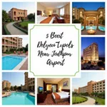 Jodhpur Airport Hotel Options: A collage showcasing different types of hotels near the airport, including budget-friendly options, luxury hotels, and business hotels.