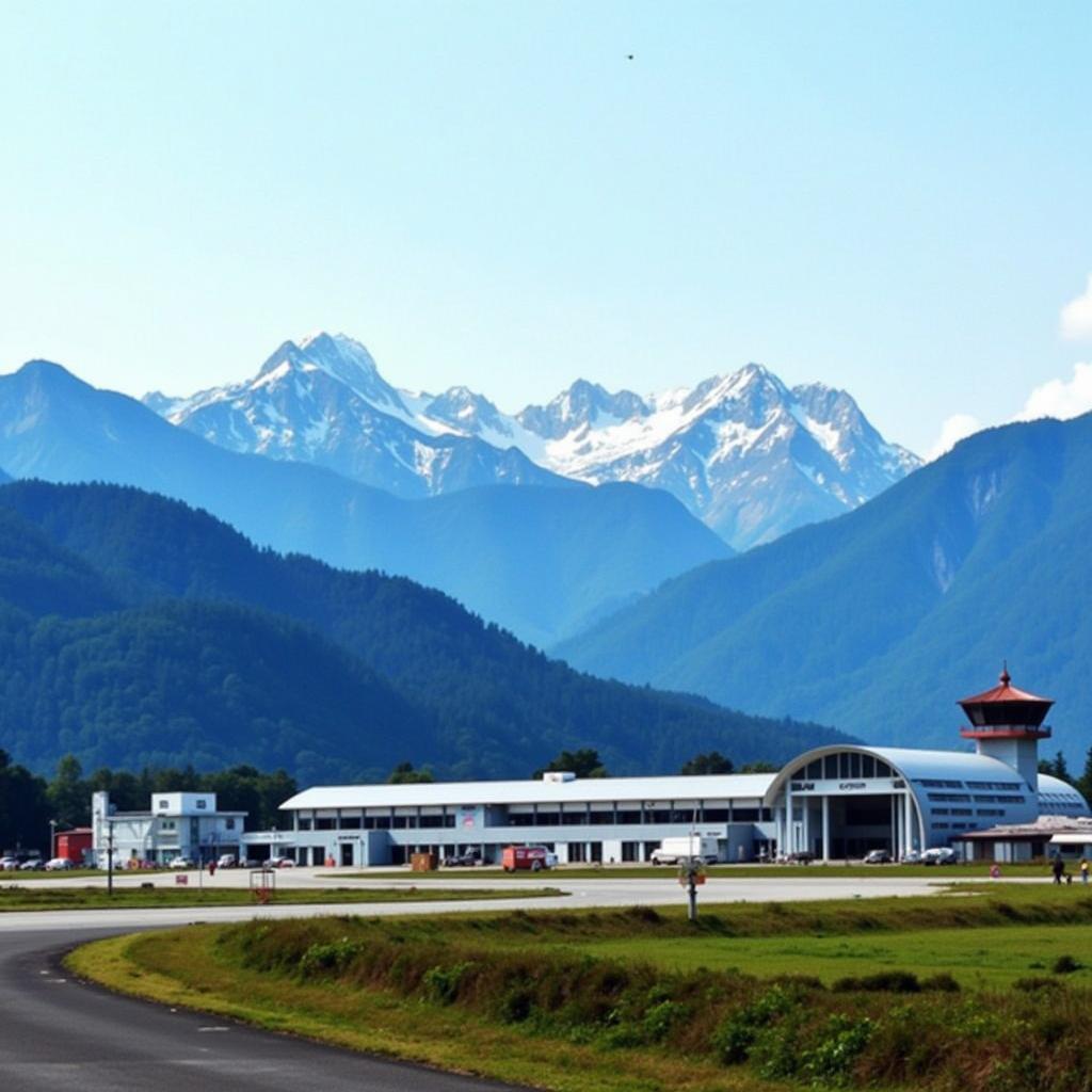 Jubbarhatti Airport with Mountain Backdrop