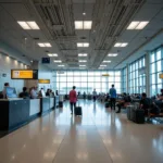 Inside the Jubbarhatti Airport Terminal