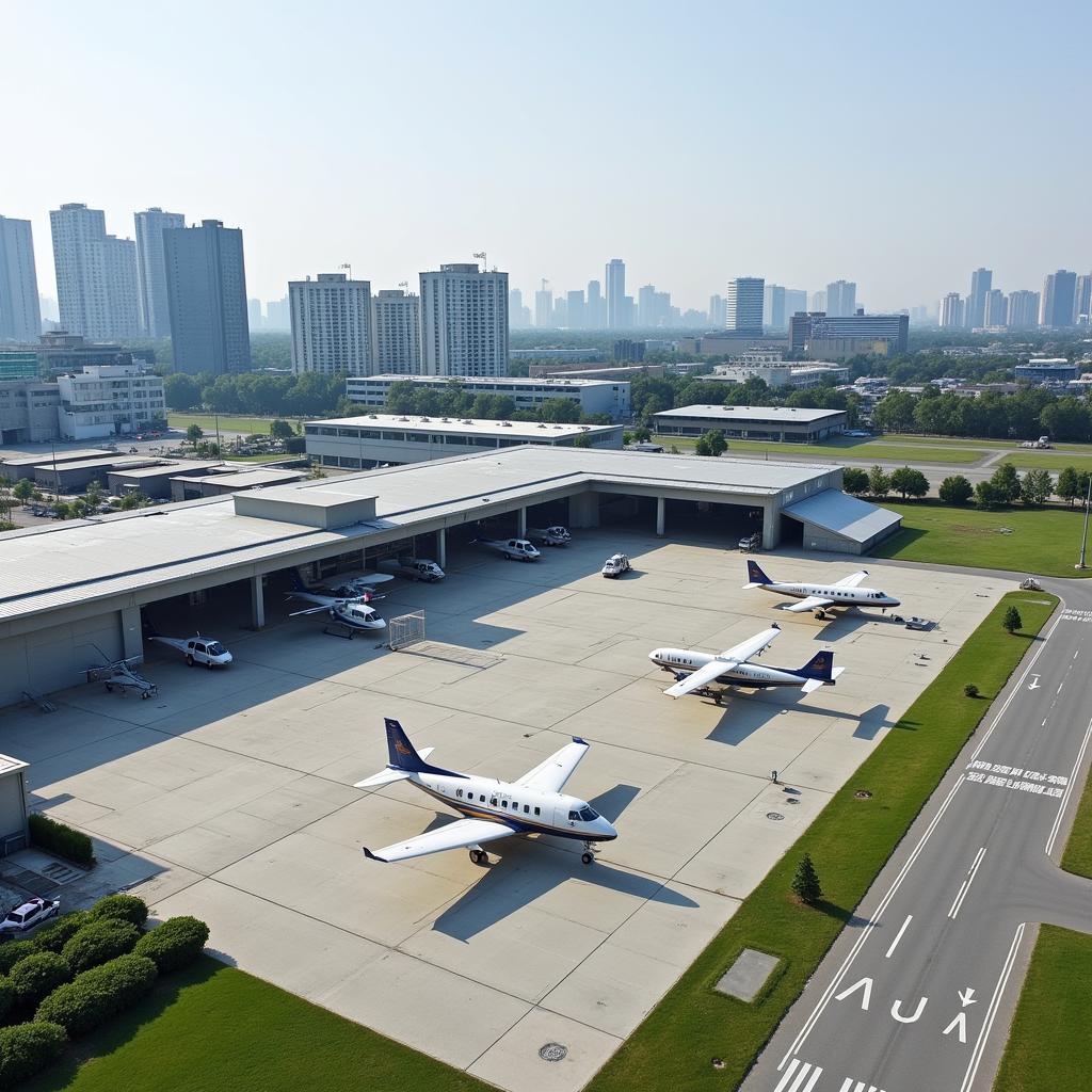 Modern view of Juhu Aerodrome, now primarily used for general aviation and helicopter operations.