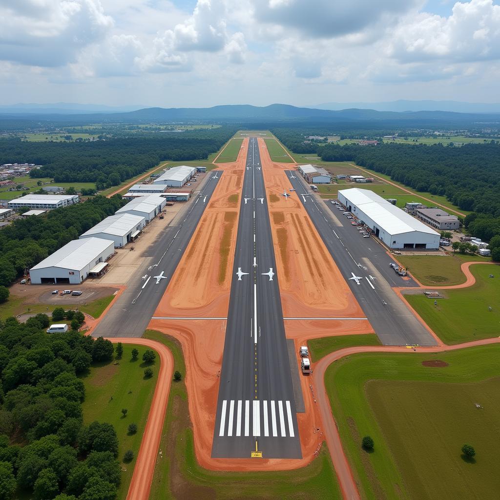 Kalaikunda Airport Aerial View Showing Runways and Infrastructure