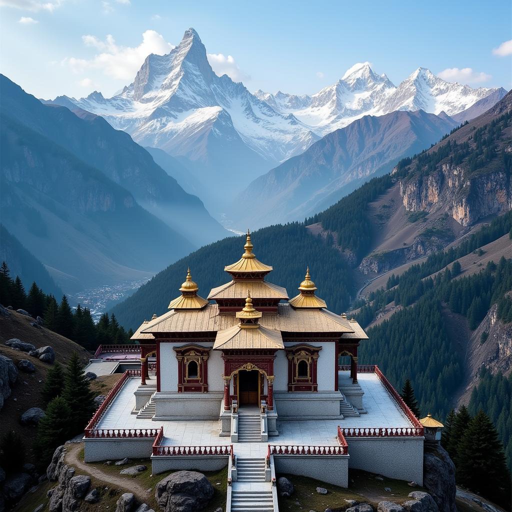 Kedarnath Temple Aerial View