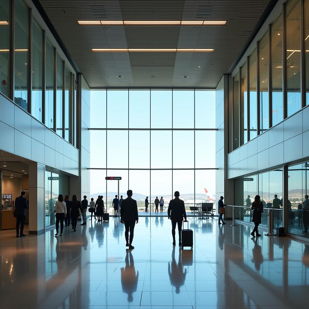 Modern and spacious KEF Airport terminal