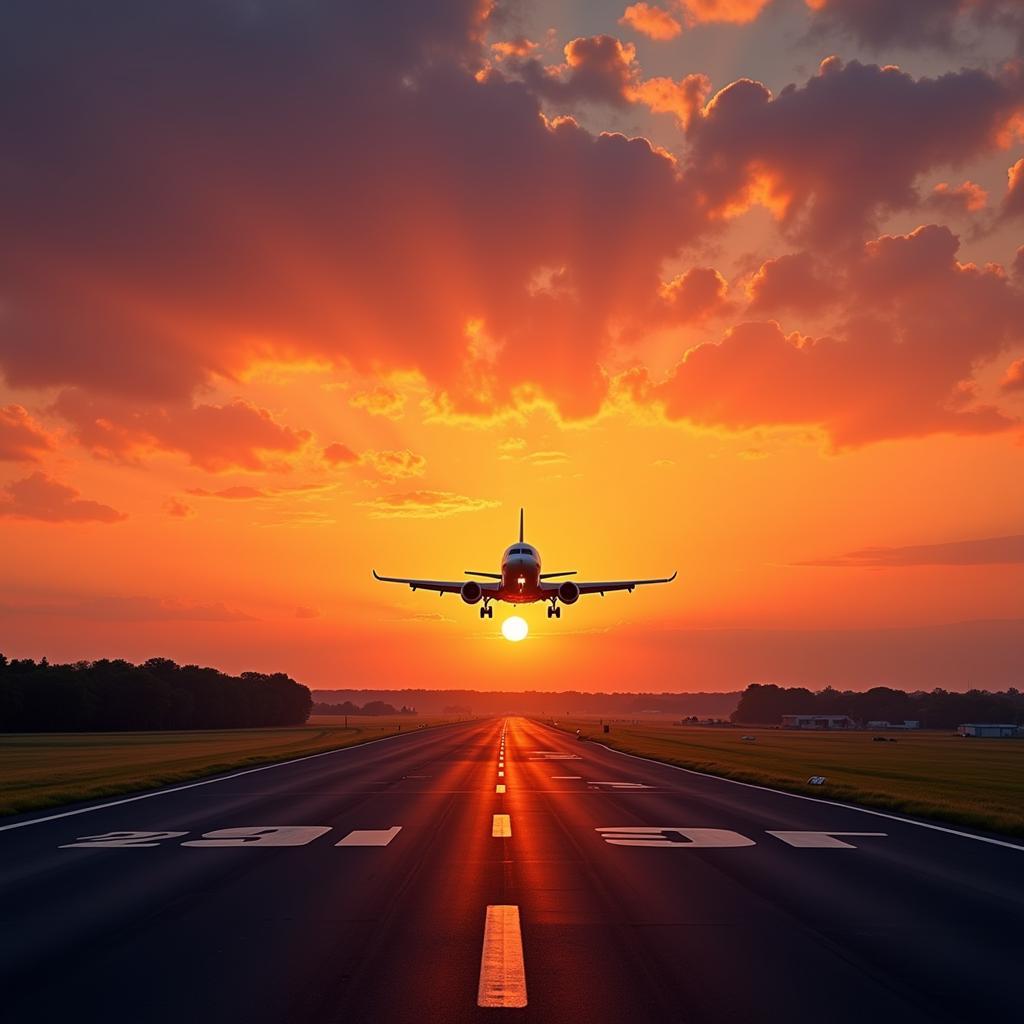 Airplane taking off from Kempegowda International Airport runway