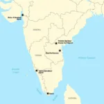 Map of Kerala Showing All Four International Airports