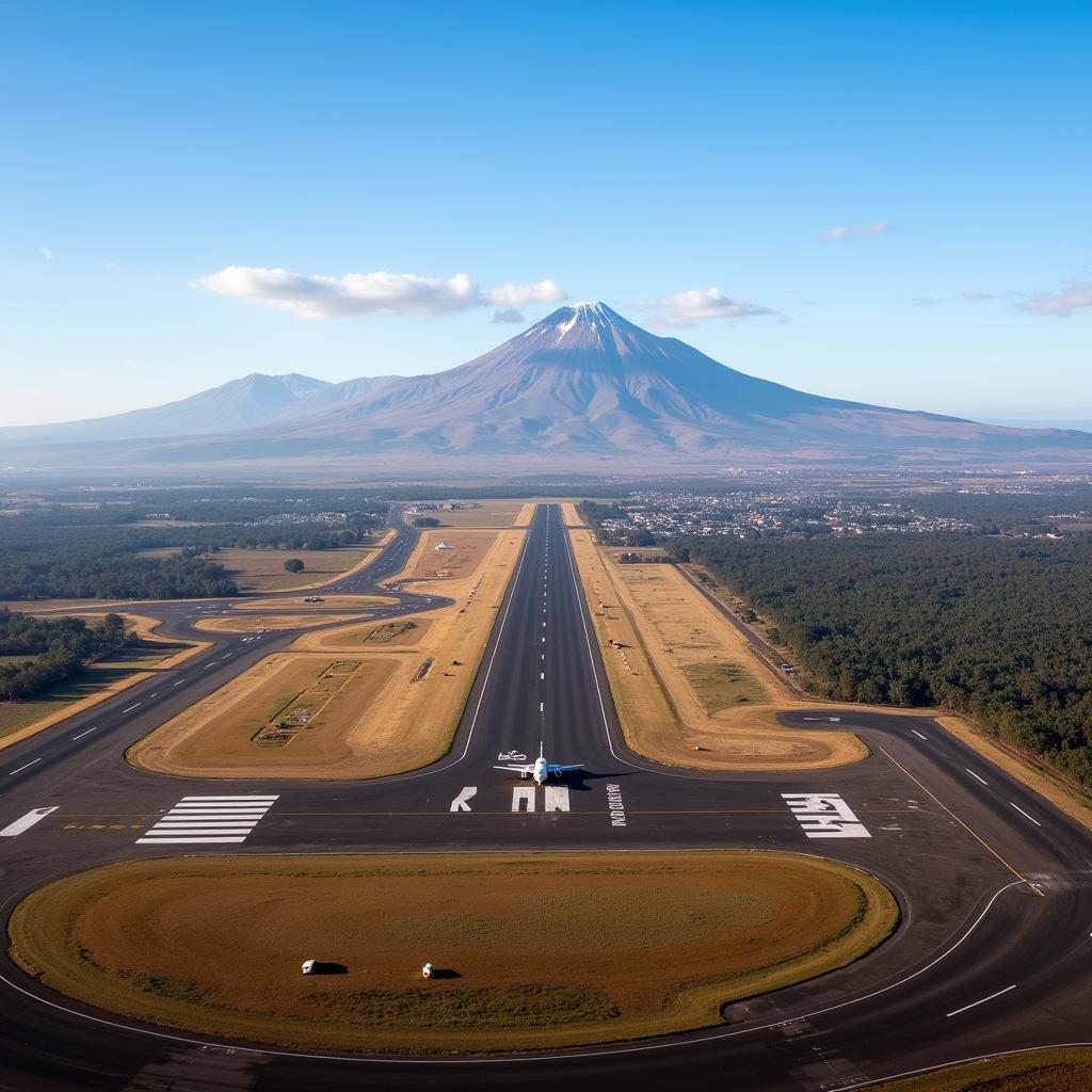 Aerial View of Kilimanjaro Airport and Surroundings