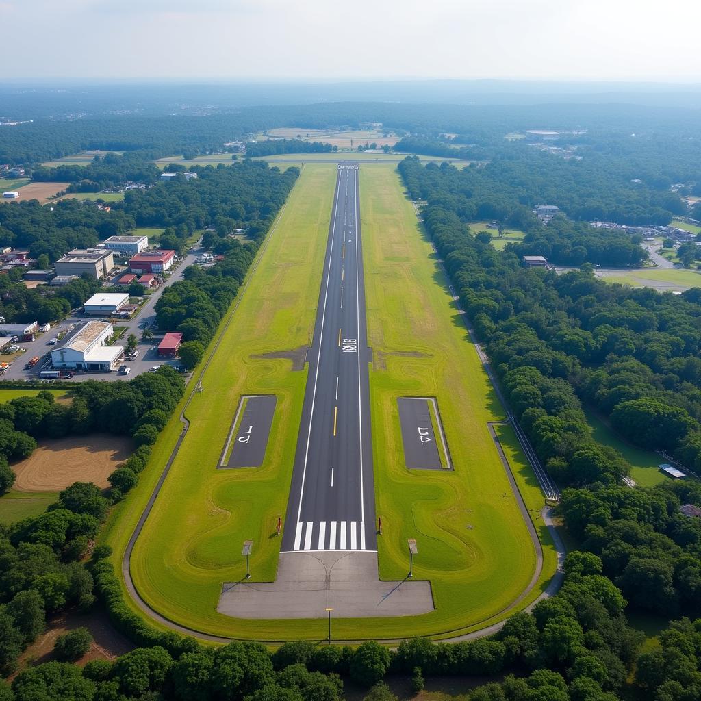 Kolhapur Airport Runway and Surrounding Area