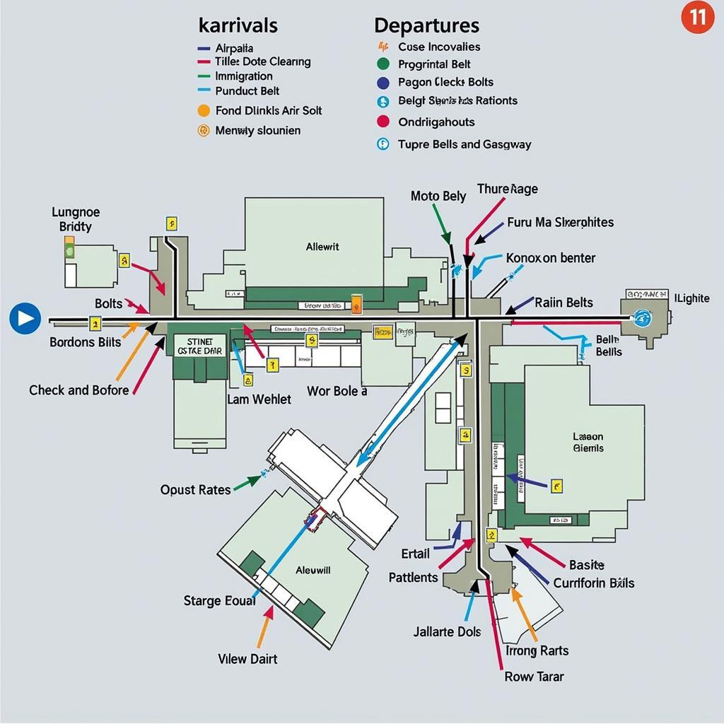 Kolkata Airport Arrivals and Departures Map