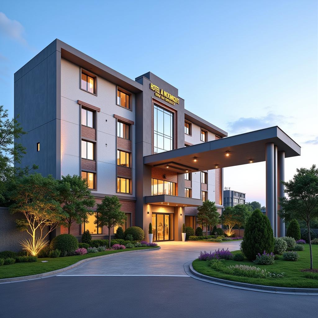 Exterior view of a modern hotel near Kolkata Airport