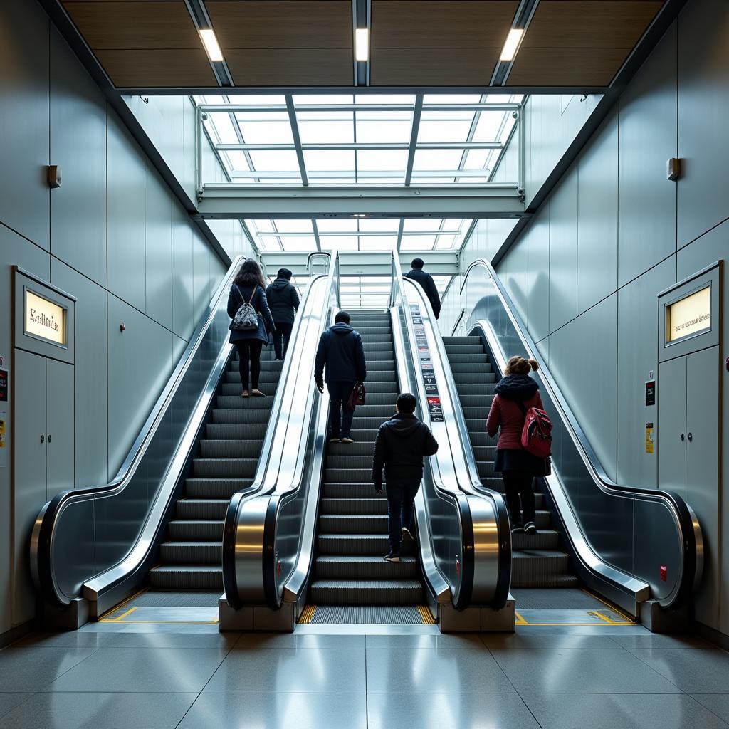 Kolkata Airport Metro Access: Passengers using the efficient and modern metro system.