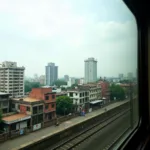 Kolkata Cityscape from Train