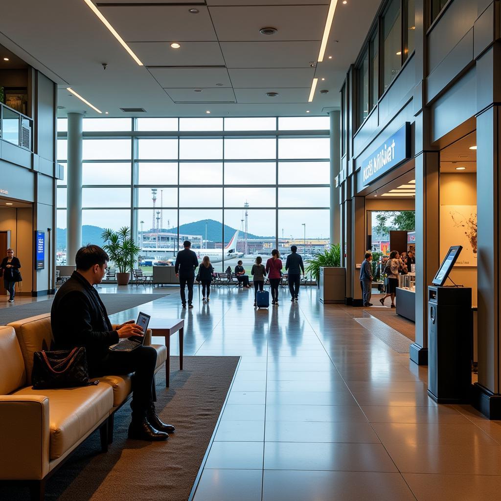 Modern Interior of Kota Kinabalu Airport Terminal