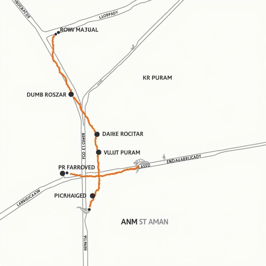 Map Showing Route from Kr Puram to Kempegowda International Airport