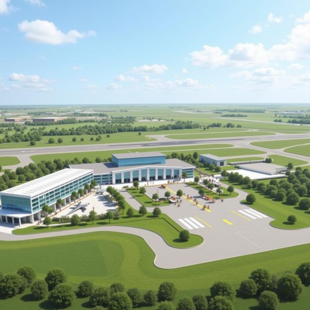 Lakhimpur Airport Future Expansion Plans - Artist's rendering of the expanded terminal building