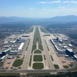 Aerial View of a Busy US Airport