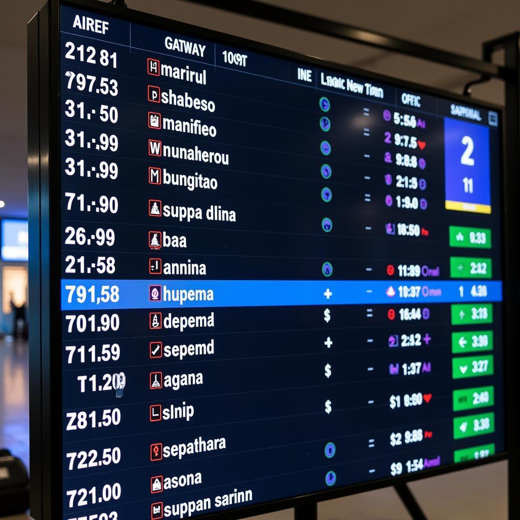 Lilabari Airport Flight Schedule Information screen