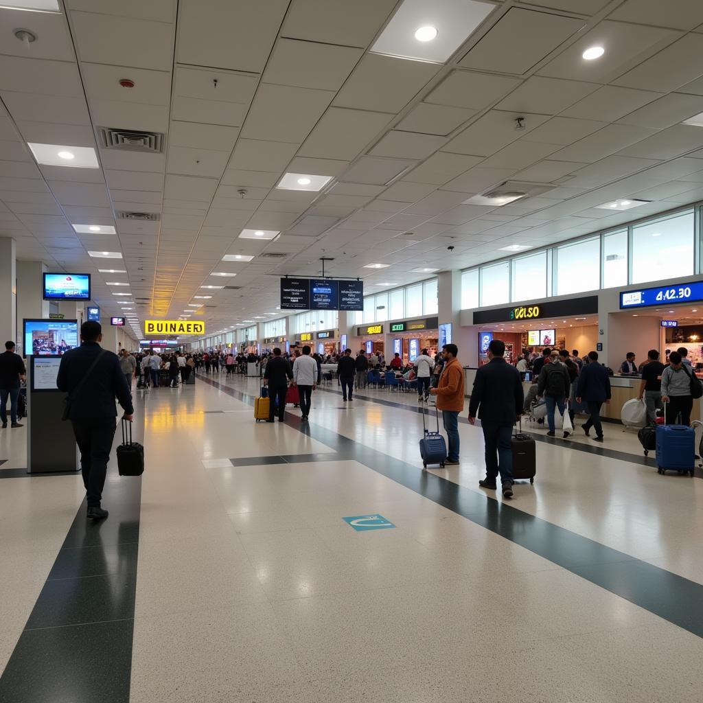 Inside Lucknow Airport: A View of the Departures Area