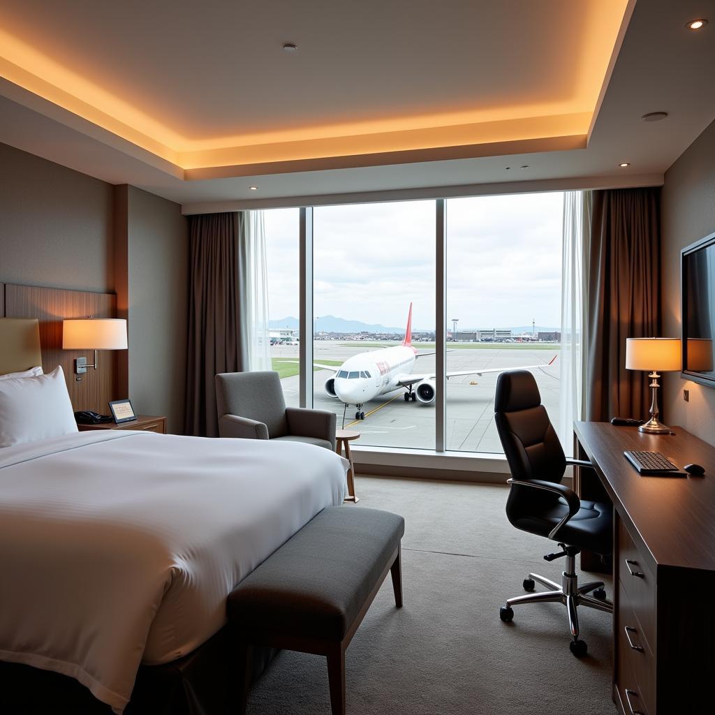 Luxury Airport Hotel Room with Amenities