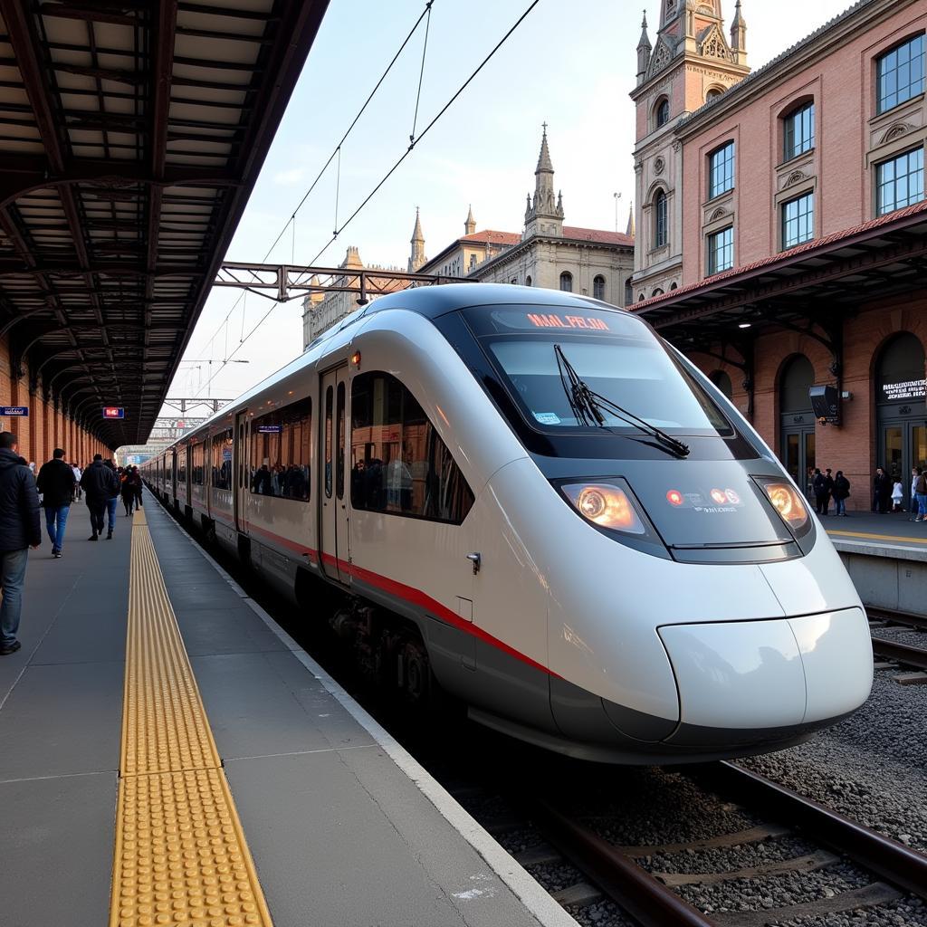 Malpensa Express Train Arriving at Milan Central Station