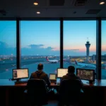 Malta Airport Control Tower Managing Air Traffic