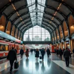 Travelers at Milan Central Station