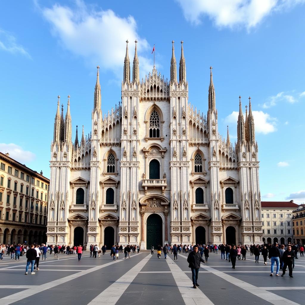 Milan City Center Duomo: A view of the iconic Duomo di Milano.