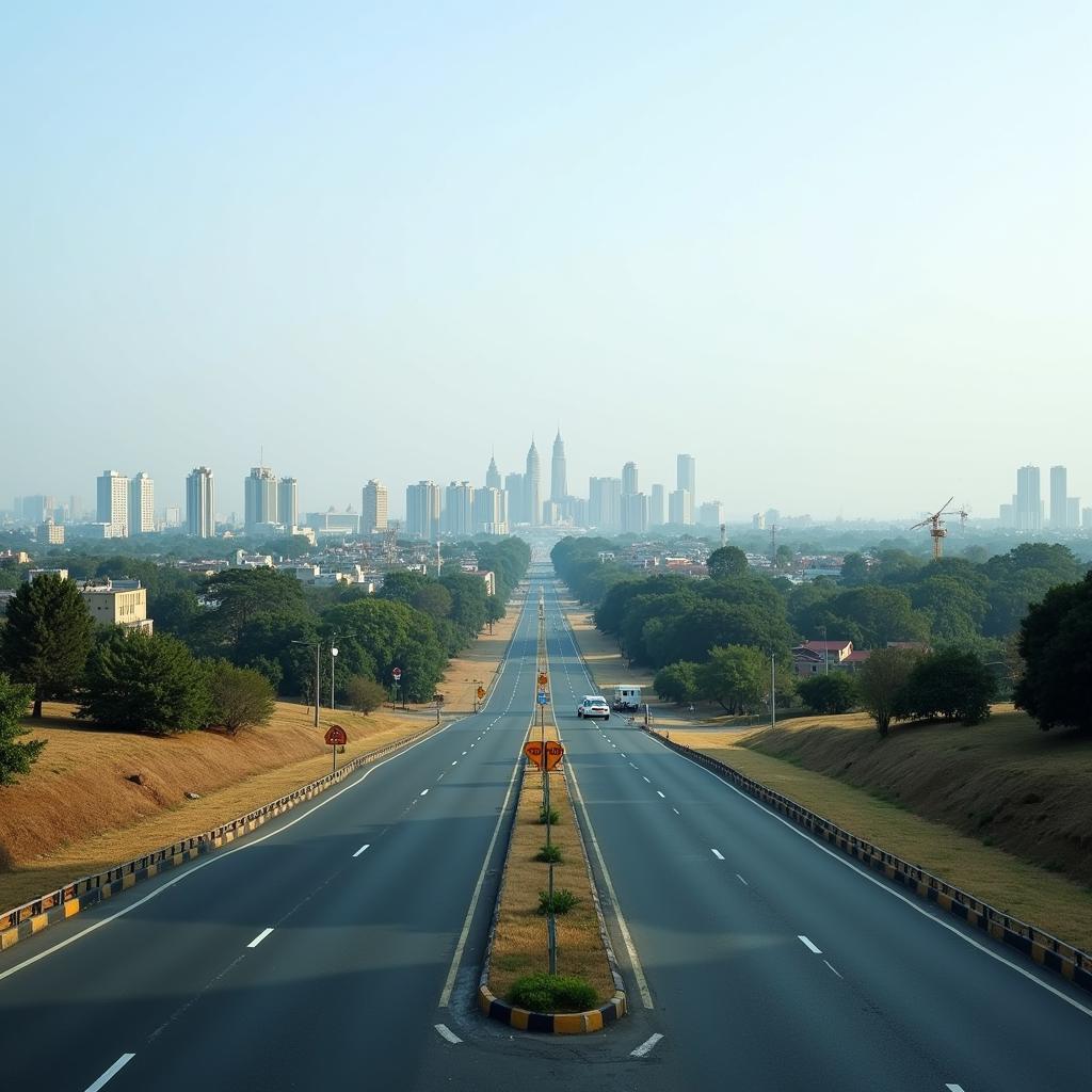 Mohali Cityscape Viewed from Airport Road