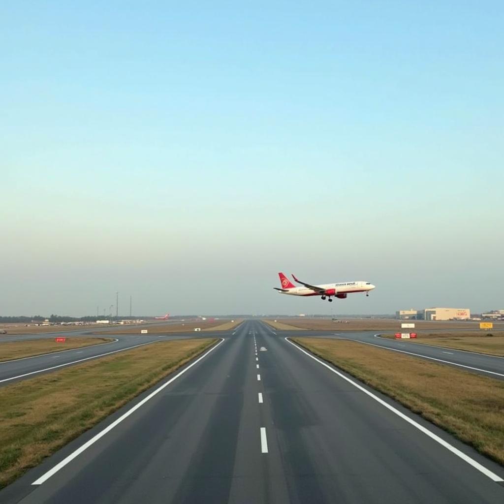 Aircraft Taking Off from Multan Airport Runway