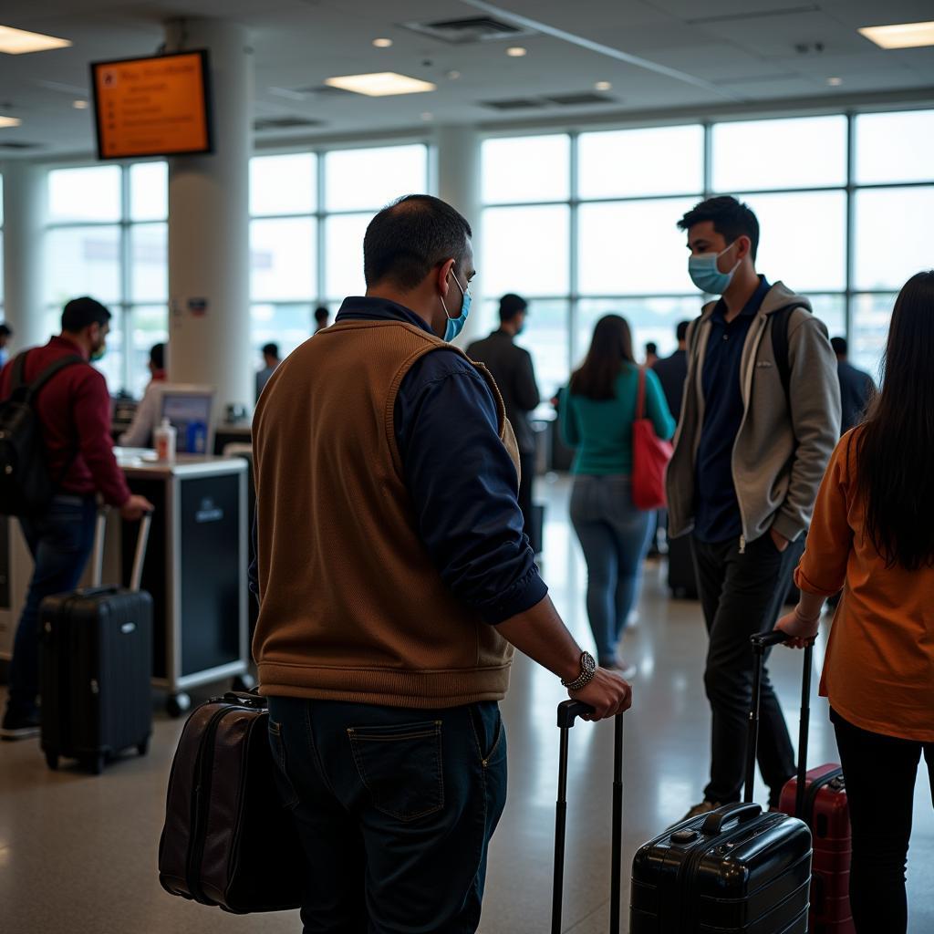 Domestic Departures at Mumbai Airport - Passengers checking in