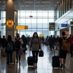 International Arrivals at Mumbai Airport - Passengers following Covid guidelines