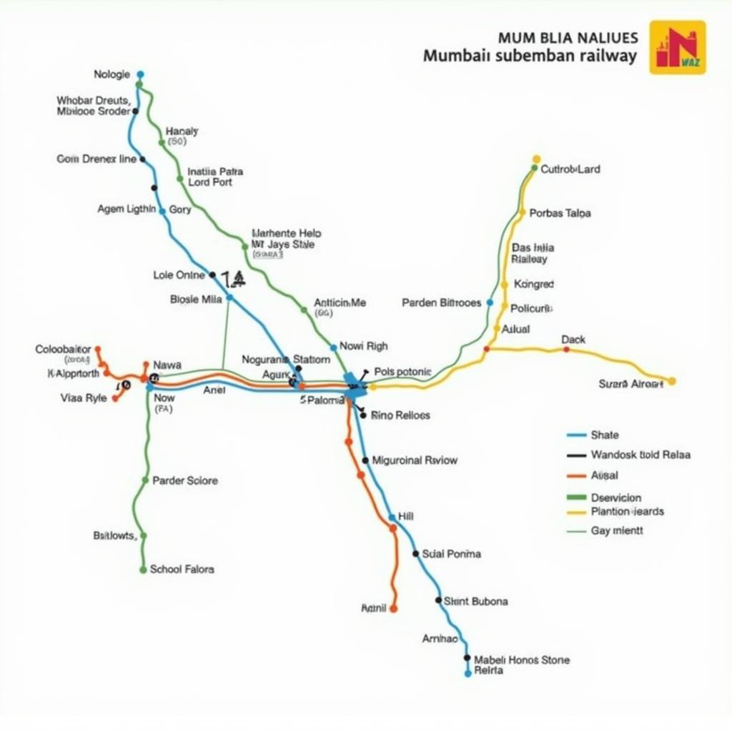 Mumbai Suburban Railway Map with Airport Connectivity