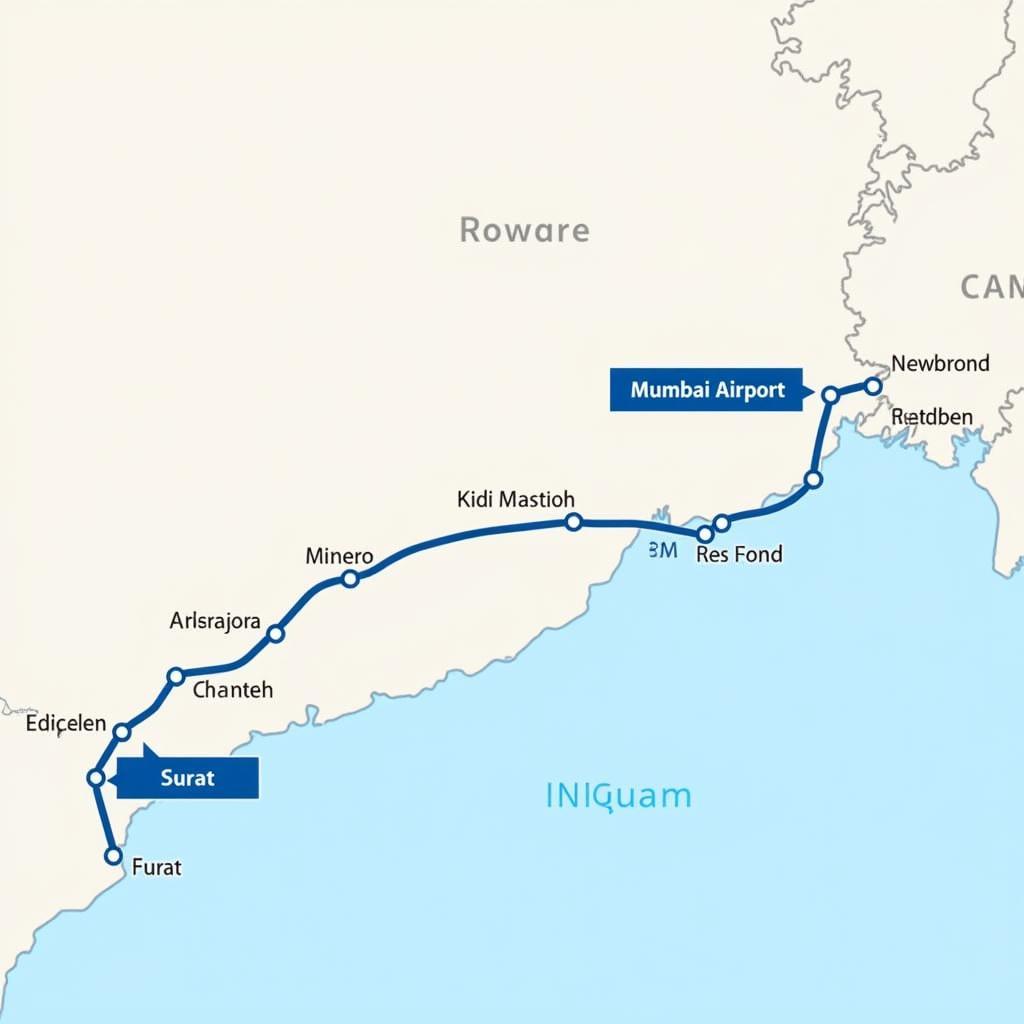 Highway Route Map from Mumbai to Surat