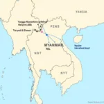 Map of Myanmar International Airports