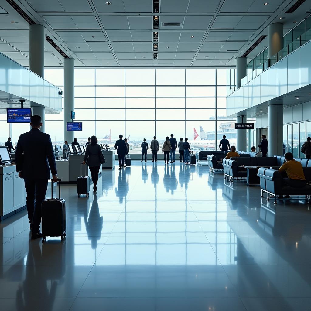 Modern Airport Interior with Passengers