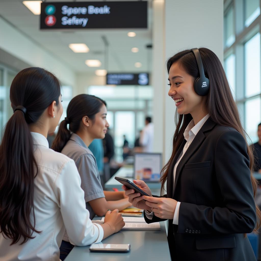 Nagpur Airport Customer Service Representative Assisting Passengers