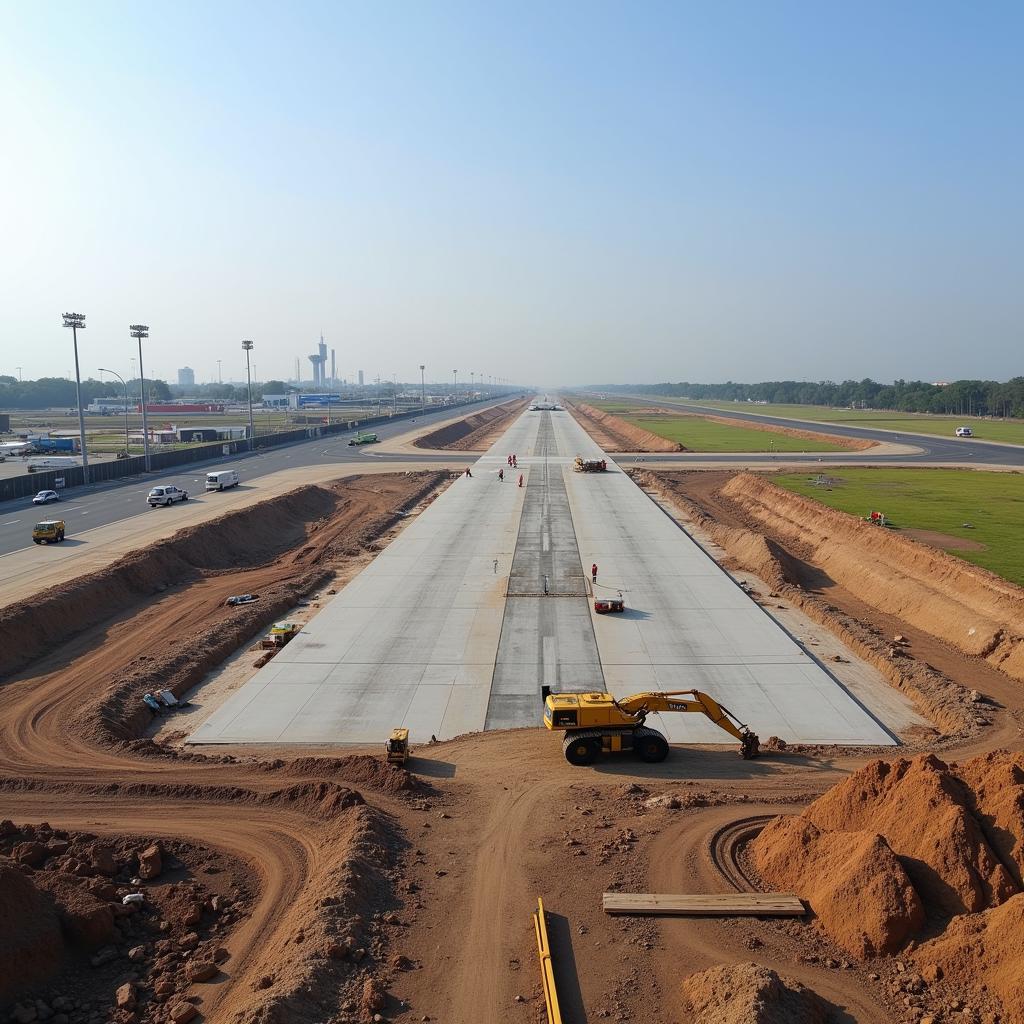 Navi Mumbai Airport Runway Under Construction