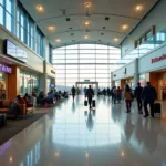 Modern and spacious interior of NBO airport terminal